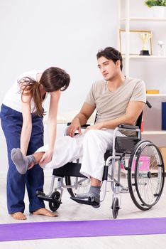 Patient recovering in hospital after injury trauma