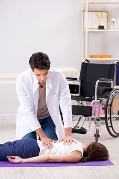 Patient recovering in hospital after injury trauma
