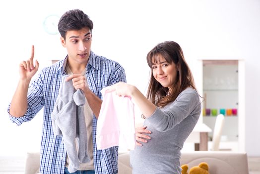 Young parents expecting their first baby