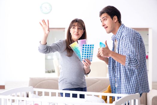 Young parents expecting their first baby