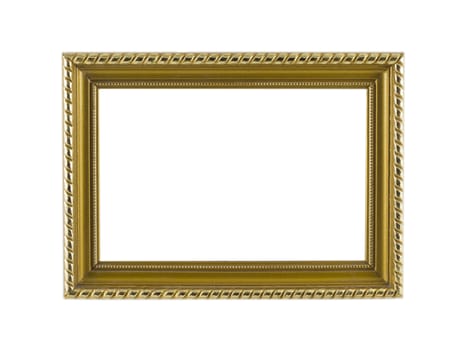 Golden Frame isolated on white background.
