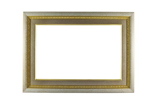 Silver and Gold Frame isolated on white background.