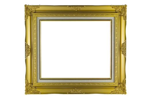 Bronze and Gold Frame vintage isolated on white background.