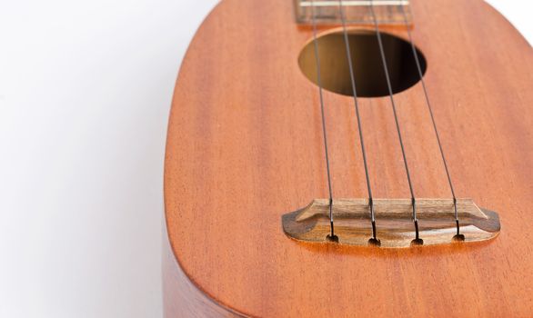 Ukulele music instrument on the white background