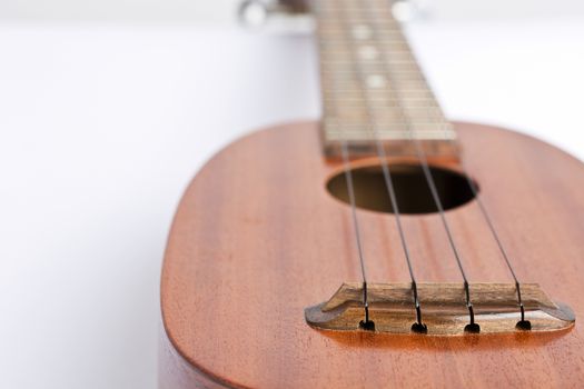 Ukulele music instrument on the white background