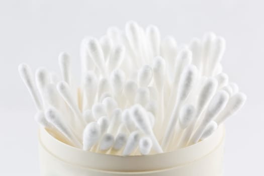 Close up of cotton Buds isolated on white background : swab swab