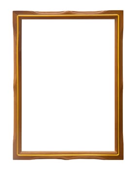 Bronze and Gold wood frame vintage isolated on white background.