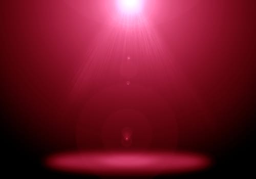 Abstract image of red lighting flare on the floor stage.