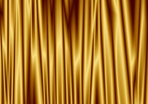 Gold curtain reflect with light spot on background.