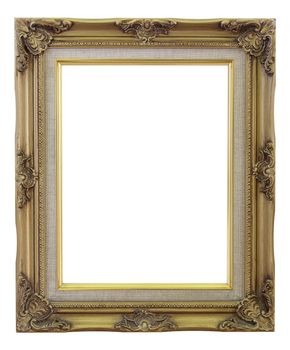 Old Frame gold and copper vintage isolated background.
