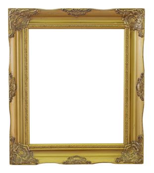 Old Frame gold and copper vintage isolated background.