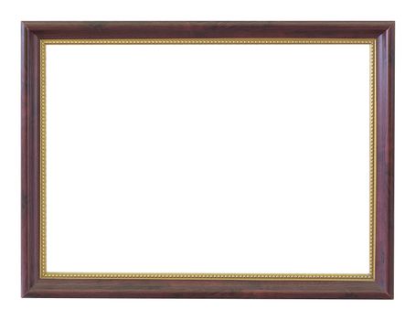 Wooden frame vintage isolated background.