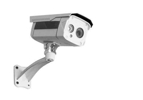 CCTV Security camera isolated white background.