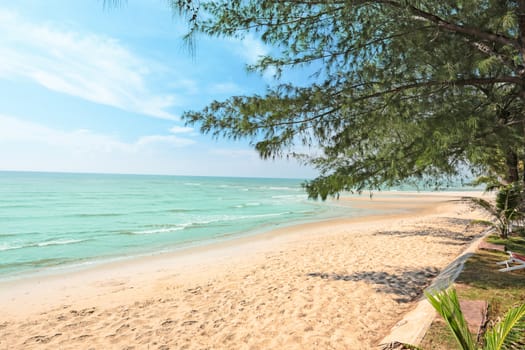 Sea beach nature scene. Tropical beach holiday.