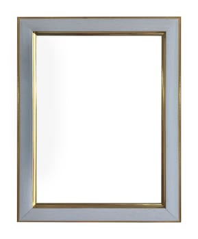 Frame white and gold copper vintage isolated background.