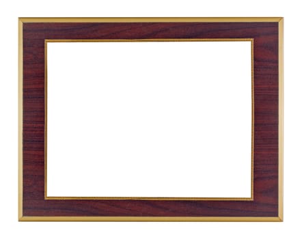 Wooden frame vintage isolated background.