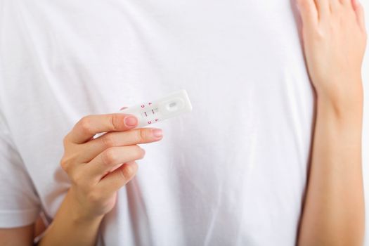 Women hug husband and shown pregnancy feeling happiness.