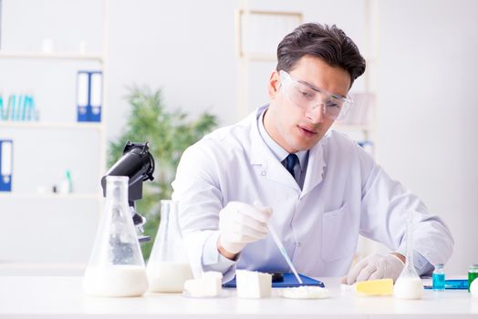 Food scientist testing new stuff in the lab