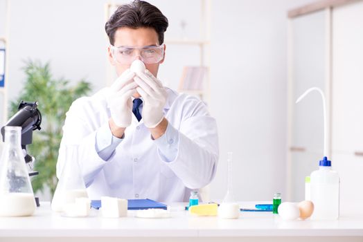 Food scientist testing new stuff in the lab