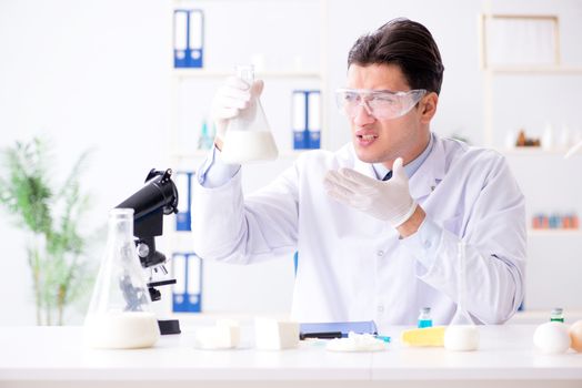 Food scientist testing new stuff in the lab