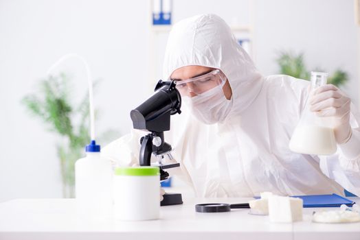 Food scientist testing new stuff in the lab