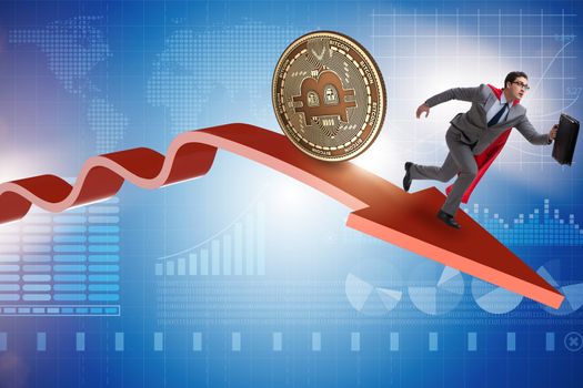 Bitcoin chasing businessman in cryptocurrency price crash