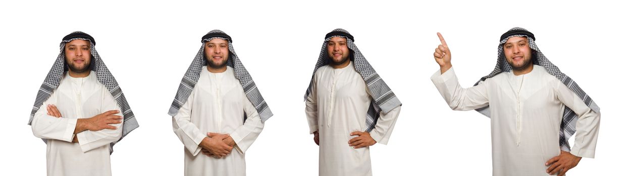 Concept with arab man isolated on white