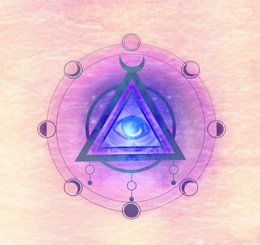 Illustration of a third eye mystical sign