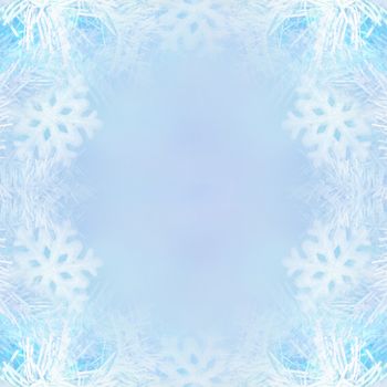 christmas background concept design of white snowflake and snow with copy space