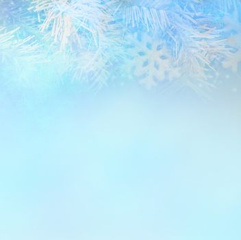 christmas background concept design of white snowflake and snow with copy space