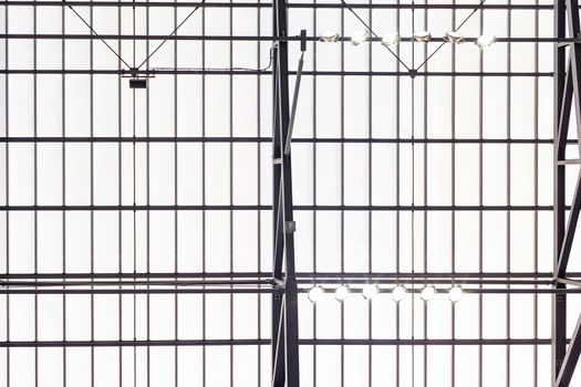 lights on a building metal structure with a window.