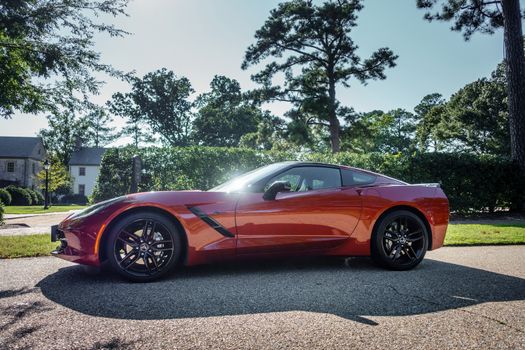 WILLIAMSBURG, VA, USA - CIRCA AUGUST 2015: A Chevrolet Corvette C7 Stingray.