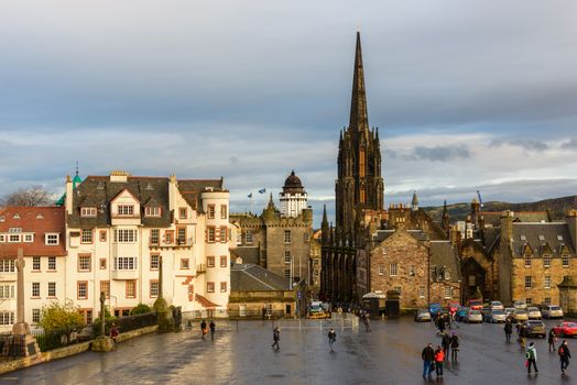 EDINBURGH, SCOTLAND - CIRCA NOVEMBER 2012: The Edinburgh Castle Esplanade