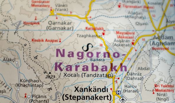 Map of Nagorno-Karabakh.
