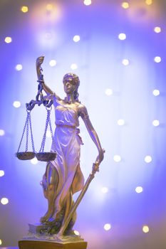 Legal office of lawyers and attorneys legal bronze model statue of Themis goddess of justice. This statue has no specific author. No need model release