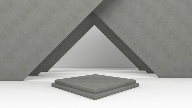 3d rendering of rectangle podium for show product