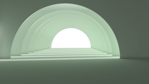 3d rendering of abstract tunnel art design