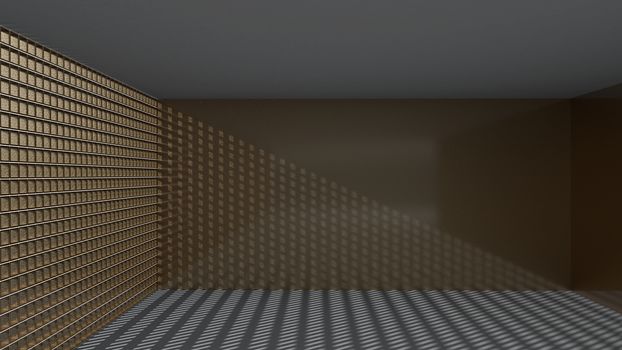 3d rendering of abstract rectangle shape in the room