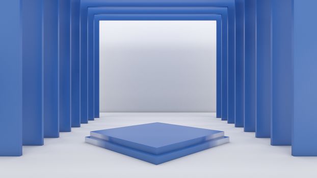 3d rendering of rectangle podium for show product
