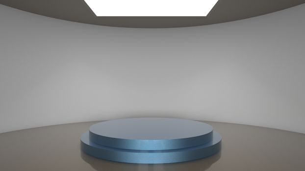 3d rendering of circle podium for show product