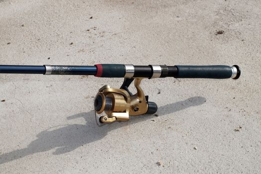 spinning rod for fishing close up