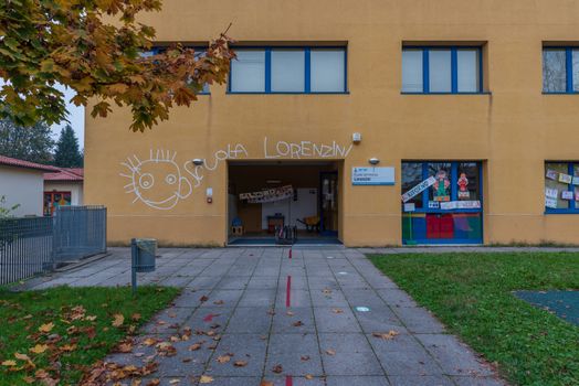 External view of school, Italian school building