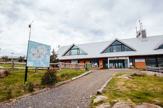 Lake Mountain, Australia - November 15, 2020: Lake Mountain resort buildings and infrastructure during summer in Victoria, Australia
