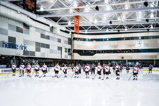 MELBOURNE, AUSTRALIA - JUNE 21: Canada Vs USA in the 2019 Ice Hockey Classic in Melbourne, Australia