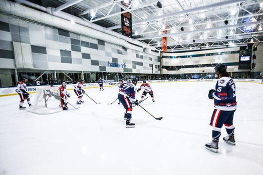 MELBOURNE, AUSTRALIA - JUNE 21: Canada Vs USA in the 2019 Ice Hockey Classic in Melbourne, Australia
