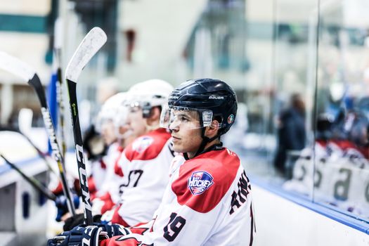 MELBOURNE, AUSTRALIA - JUNE 21: Kelin Ainsworth of Canada in the 2019 Ice Hockey Classic in Melbourne, Australia