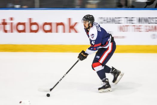 MELBOURNE, AUSTRALIA - JUNE 21: Jake Gilmour of USA in the 2019 Ice Hockey Classic in Melbourne, Australia