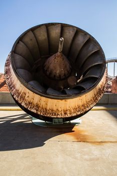 Page, Arizona, November 2013: Francis turbine runner on display at Glen Canyon dam in Page, Arizona