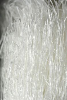 Close up of dry uncooked glass noodles