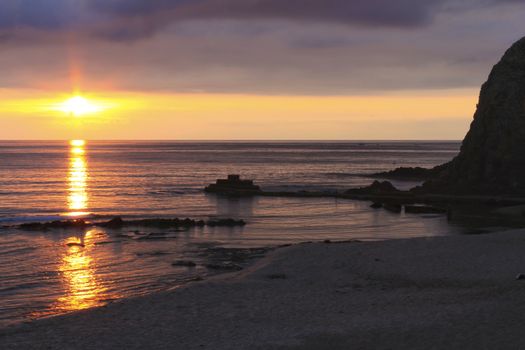 Sunrise on the beach in Cabo de Gata, Almeria,southern Spain